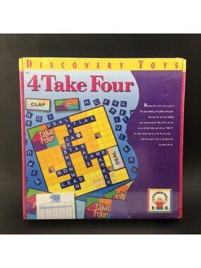NIB Discovery Toys 4 Take Four Spelling Crossword Game 3071 Sealed Homeschool
